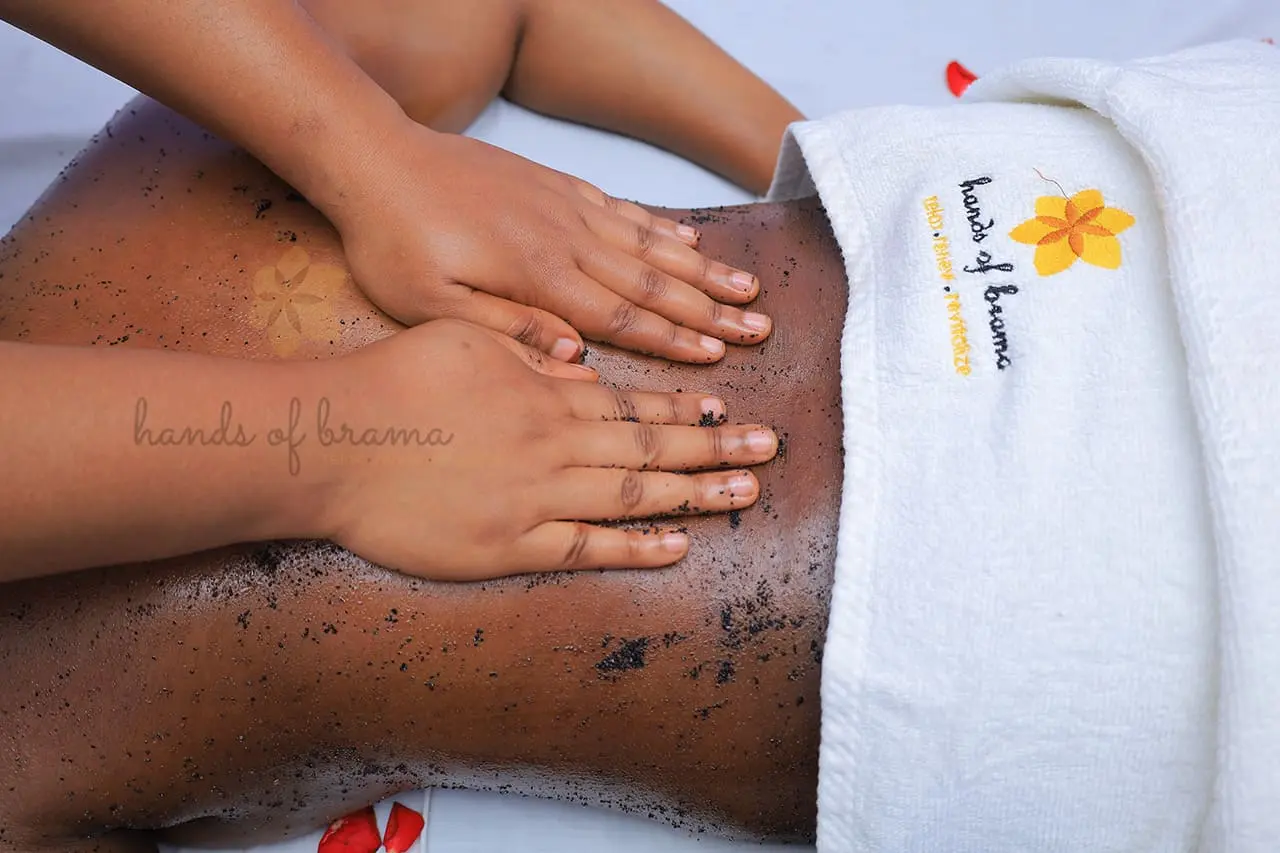 Body scrub treatment at Hands of Brama
